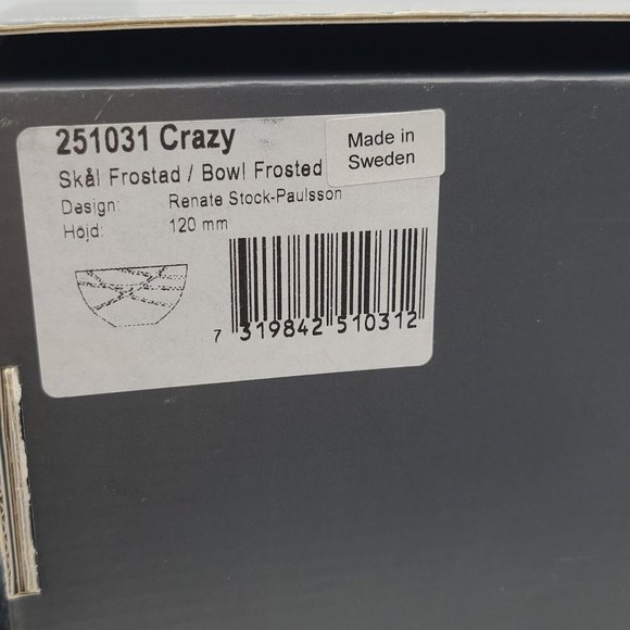 SEA Glasbruk Frosted Round Skai Bowl Sweden Renate Stock Paulsson 8 3/8" new - Picture 7 of 7